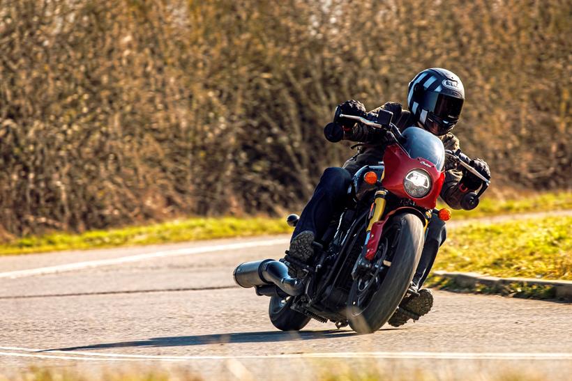 Indian 101 Scout cornering