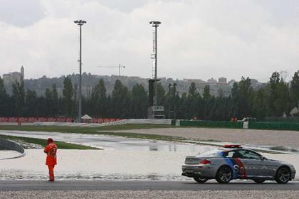 Officials will be working throughout the night to ensure the flood water is cleared off the Misano circuit