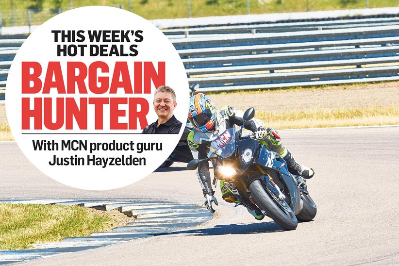 Michael Neeves on a cool down lap, with MCN's Bargain Hunter logo