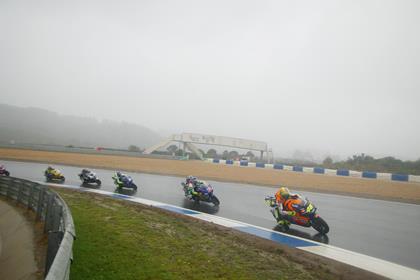 Valentino Rossi wins a wet race in 2002