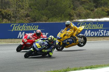 Max Biaggi put himself and Loris Capirossi out of contention ealry on in 2005