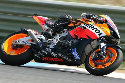 Repsol Honda's Dani Pedrosa celebrated his new contract by setting the pace in Japan