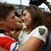 Casey Stoner celebrates his MotoGP title with wife Adriana