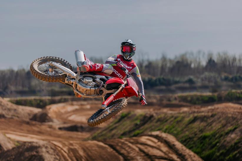 Ducati Desmo450 MX jumping