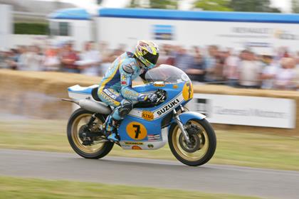 Chris Vermeulen rode Barry Sheene's Suzuki at the Goodwood Festival of Speed last year