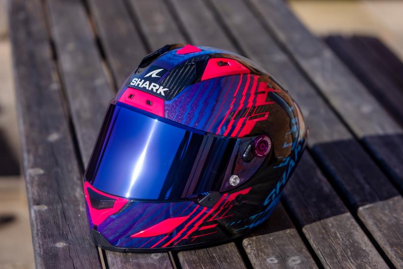 Shark Aeron helmet finished in purple