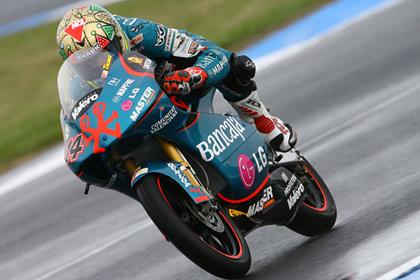 Gabor Talmacsi is provisional pole for Sunday's 125 MotoGP race