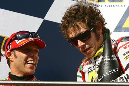 Loris Capirossi is backing Valentino Rossi to be a major force on Bridgestone tyres 