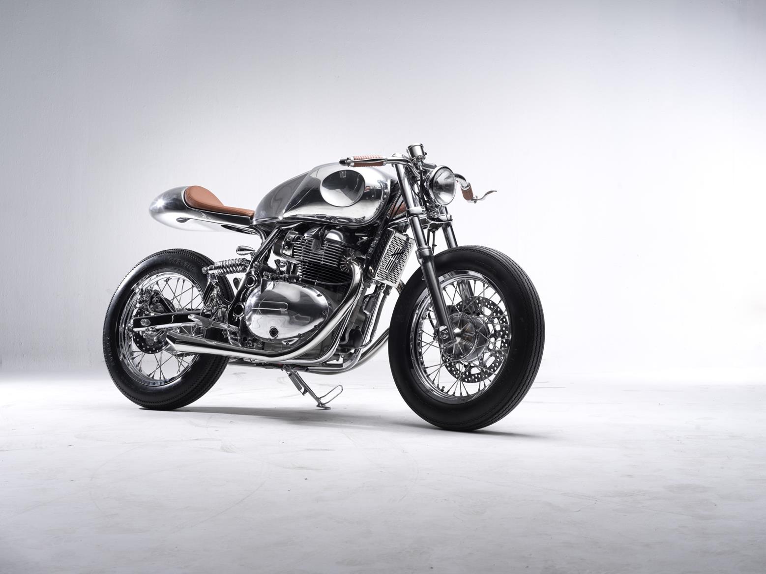 Royal Enfield Continental GT twin transformed into hand-crafted chromed café racer by Bandit9