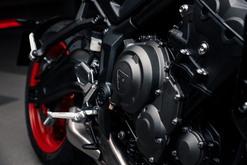 Triumph Trident 660 Triple Tribute three cylinder engine