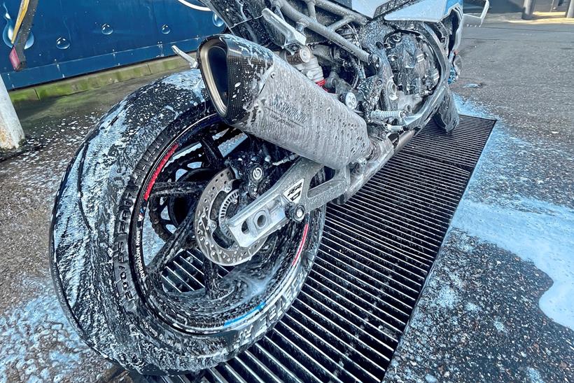 BMW S1000RR getting cleaned