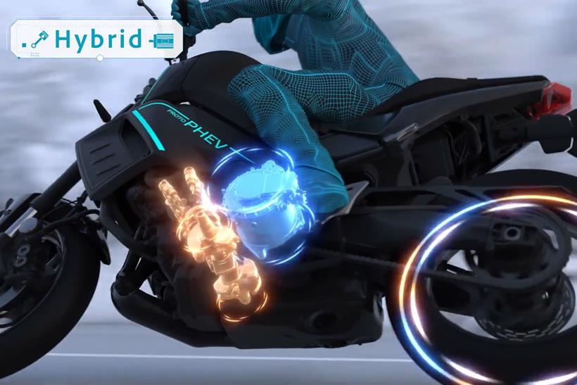 Yamaha MT-09 مفهوم البنزين/الكهربائية الهجينة مع المحركين Yamaha MT-09 مفهوم البنزين/الكهربائية الهجينة مع المحركين