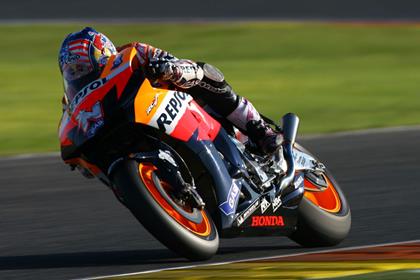 Repsol Honda's Nicky Hayden, seen here testing at Valencia, is worried about a lack of development now Valentino Rossi has switched from Michelin