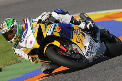 Fonsi Nieto testing at Valencia on the Alstare Suzuki