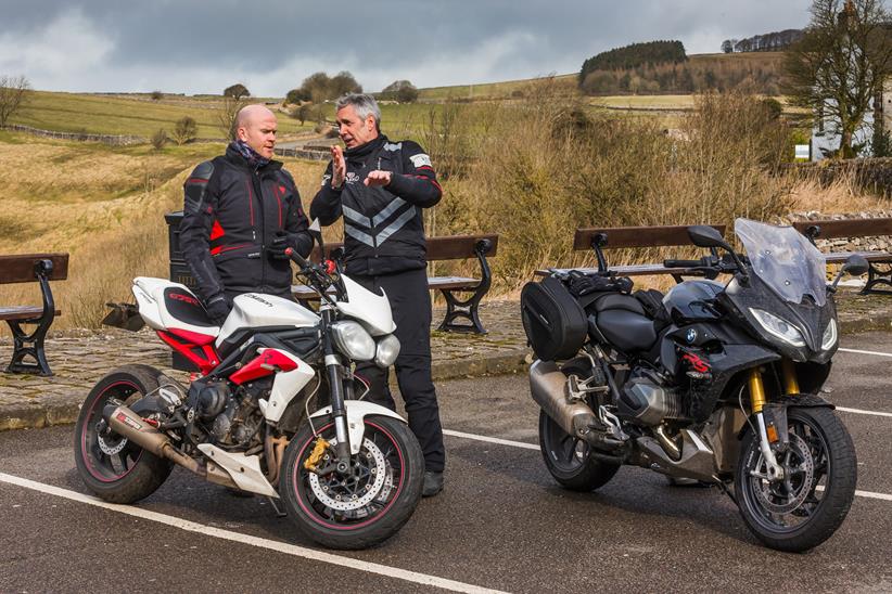 Motorcycle rider receiving additional training