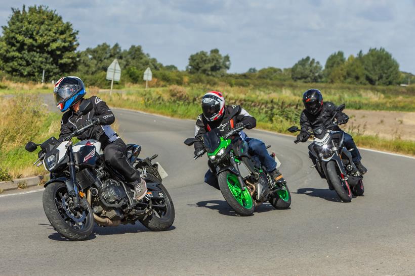 Group ride on A2 naked motorbikes