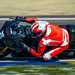 Taking a left turn on the Ducati V21L MotoE racer