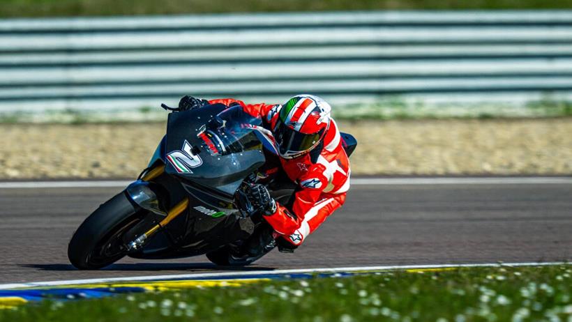 Ducati V21L MotoE racer cornering