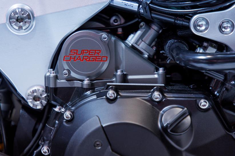 Supercharged Kawasaki engine powering Bimota motorcycles