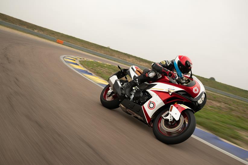 Bimota KB4 ridden on track