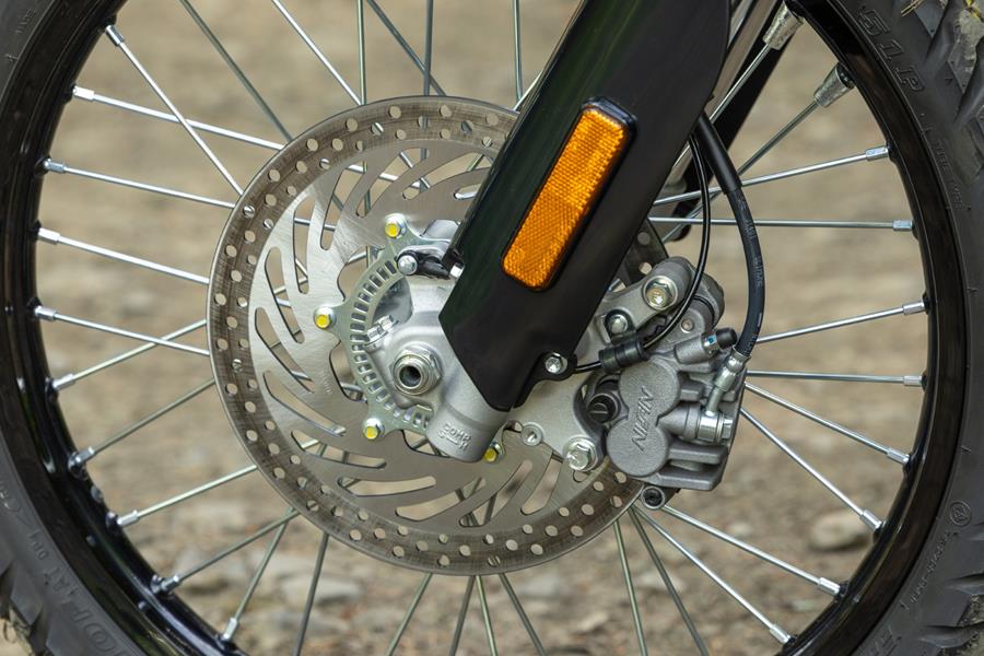2025 Suzuki DR-Z4S, front brake disc and caliper