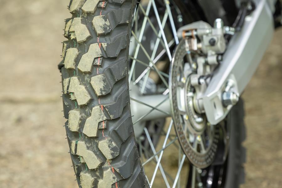 2025 Suzuki DR-Z4S, rear IRC tyre