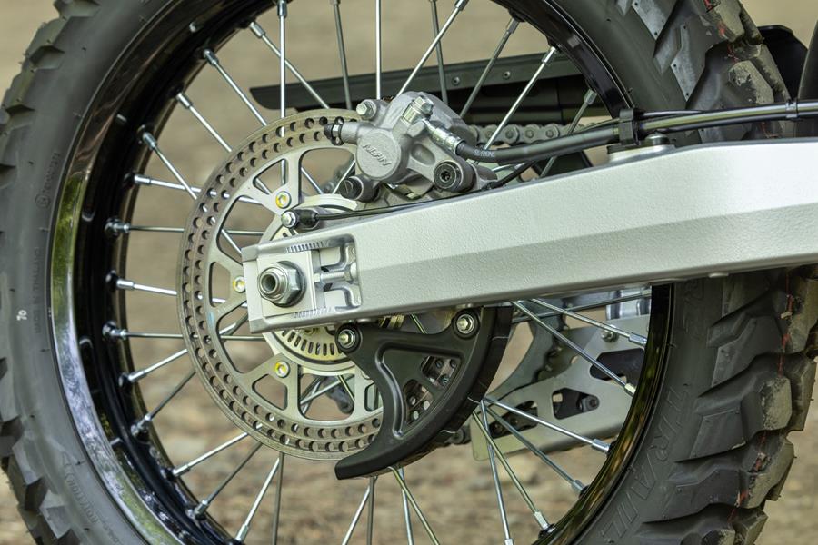 2025 Suzuki DR-Z4S, rear brake disc and caliper
