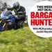 Riding a motorcycle in budget kit, with MCN's Bargain Hunter logo