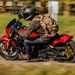 Wearing a rucksack on a cruiser motorcycle