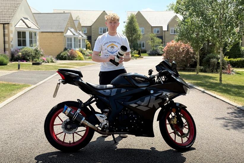 Photographer Ben Webster with his GSX-R125