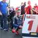 Bradley Ray celebrates his victory at Donington Park.