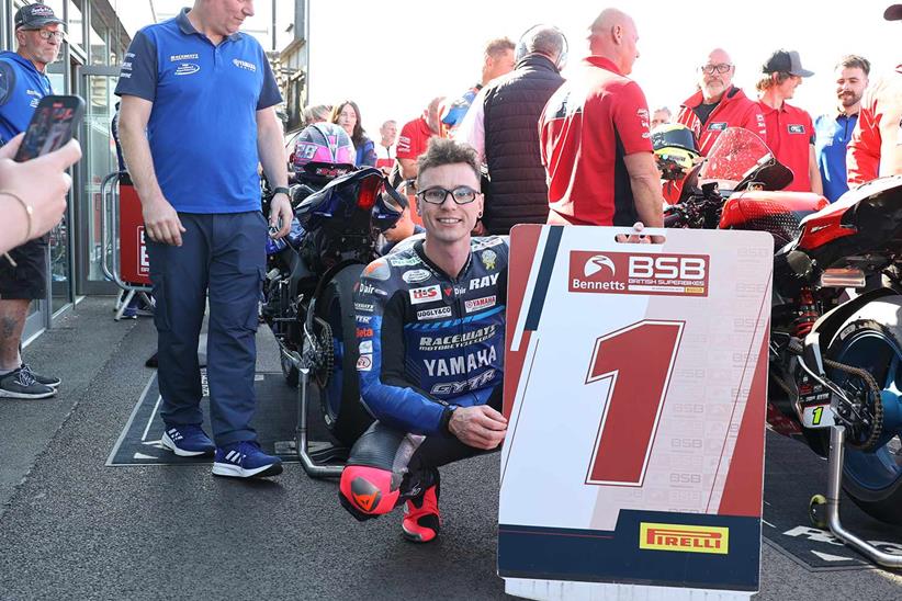 Bradley Ray celebrates his victory at Donington Park.