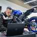 Liam Coffey working on a Yamaha MT09