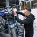 Liam Coffey working on a Yamaha MT09