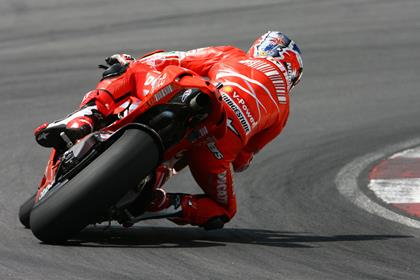 Stoner spent most of the day in the pits