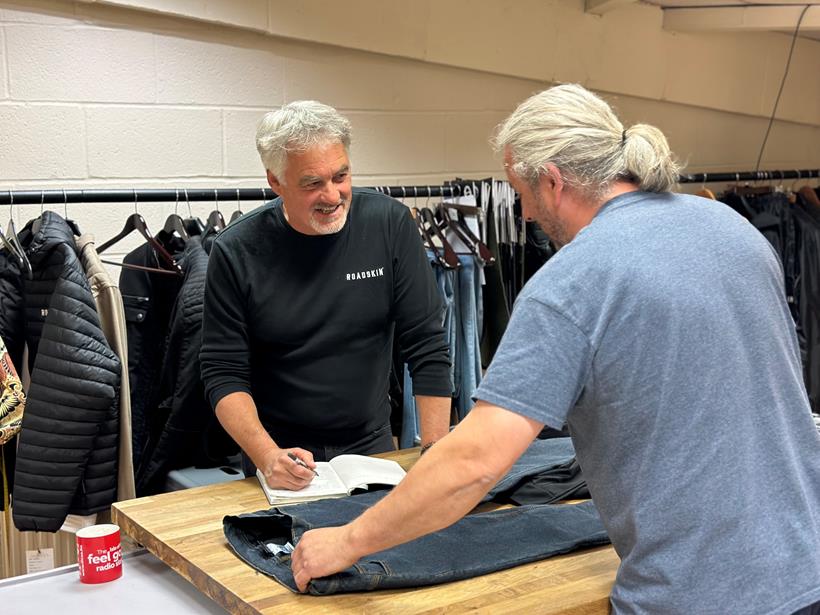 Ian and Mark designing jeans at Roadskin