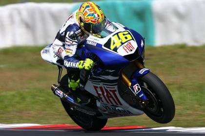 Valentino Rossi tops the timesheets after day one in Sepang