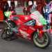 A Joey Dunlop Honda Britain bike on a paddock stand