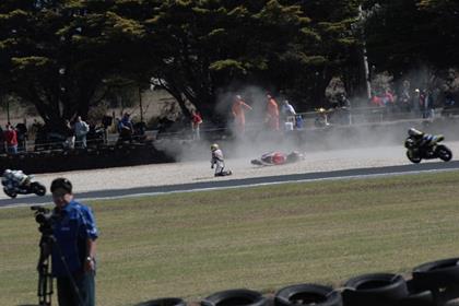 Bayliss was injured in the crash but still took the fastest time