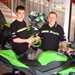 Alex Camier has signed for Bournemouth Hawk Kawasaki - pictured with Bournemouth Kawasaki MD Peter Extance