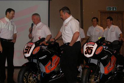 HM Plant Honda's Team Manager Havier Beltran is confident (third from left) for the season ahead