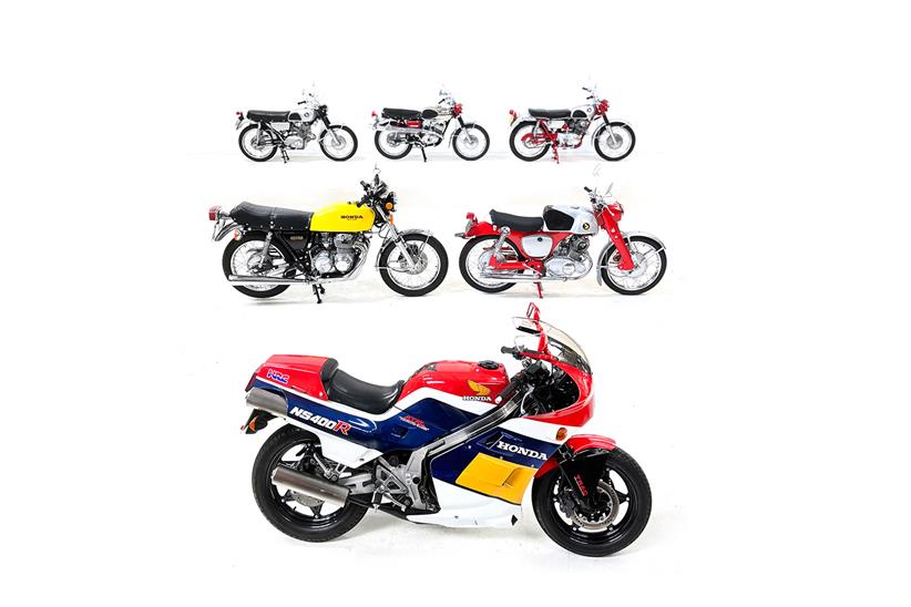Quintet of motorcycles offered as part of the collection