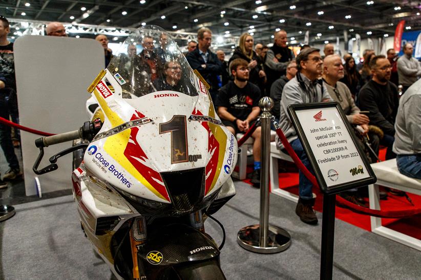 John McGuinness' 100th TT start Fireblade on display