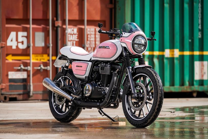 Honda GB350S finished in special pink livery
