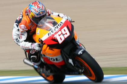 Nicky Hayden is a happy man on his 2008 Honda RC212V