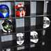 Storage shelf with motorcycle helmets