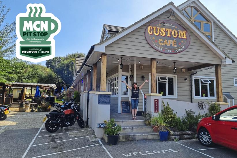 Caroline outside the cafe