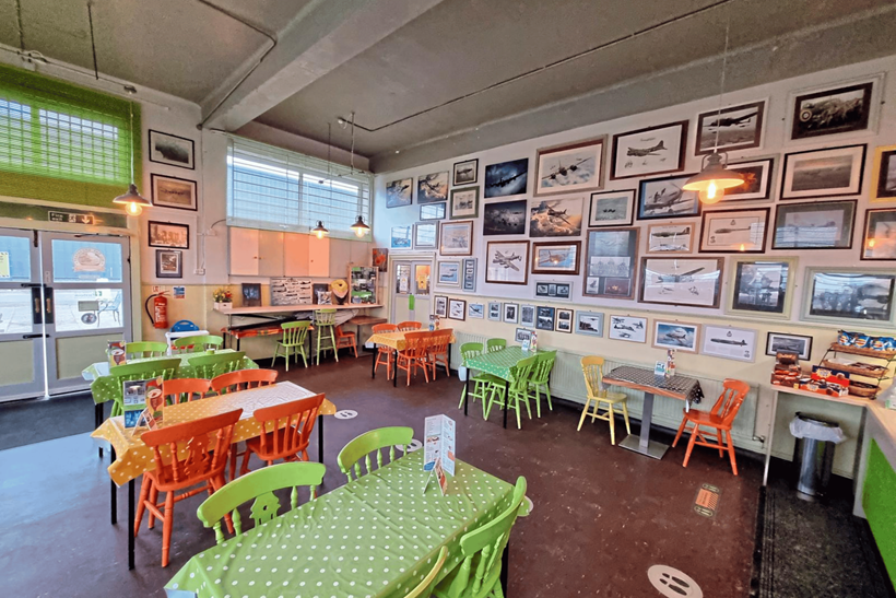 Inside is a homage to its RAF past 