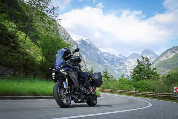 2025-on Yamaha Tracer 9 GT+ touring on a mountain road