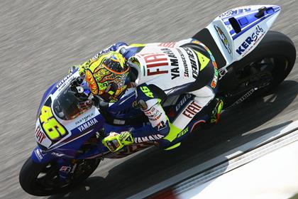 Valentino Rossi is a happy man after posting the best time on Friday